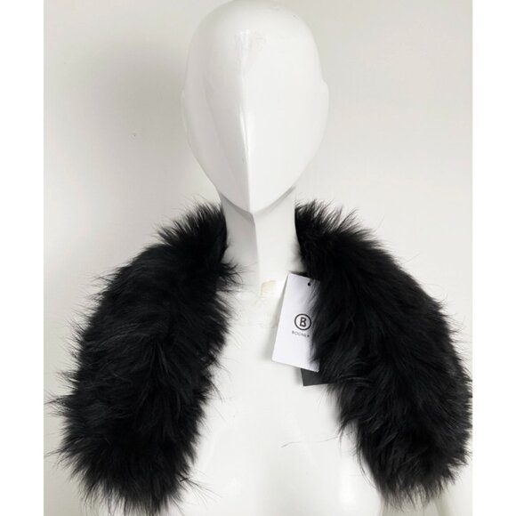 NEW Bogner Saga Furs Finnish Racoon Fur Coat Collar Trim!Pure BlackPlush